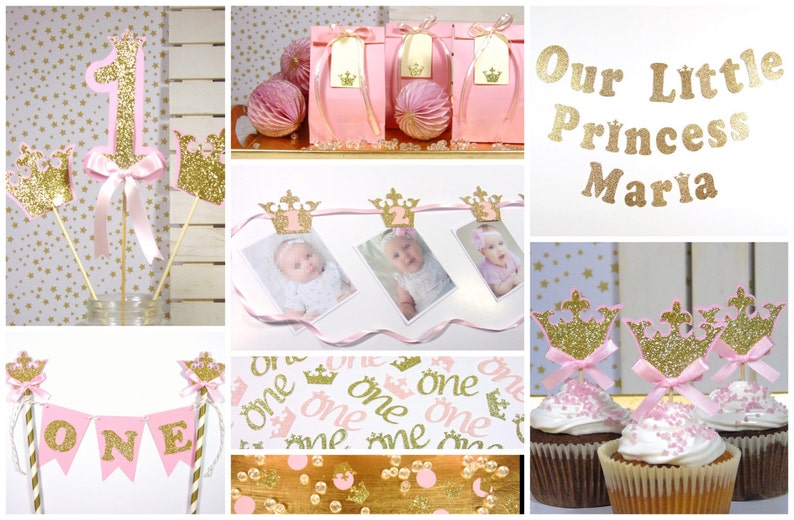 Little Princess Photo Banner, 1-12 Months Banner, Gold and Pink First Birthday, Pink and Gold Birthday, First Birthday image 5