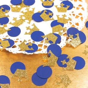 Kroon Confetti, Royal Blue Princess Party, bruids douche, Baby Shower, verjaardag Decor, Royal blauw goud verjaardag