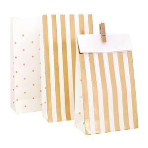 Gold Stripes & Spots Treat Bag - Pack of 10