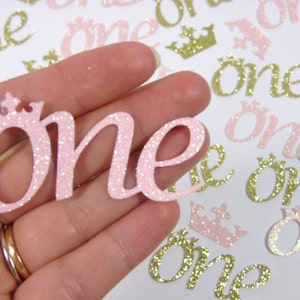 Wenig Princess Party, Crown Konfetti, ein Konfetti, Gold und Rosa, Gold und Blush, erster Geburtstag, Geburtstag Dekoration, Pink und Gold Geburtstag