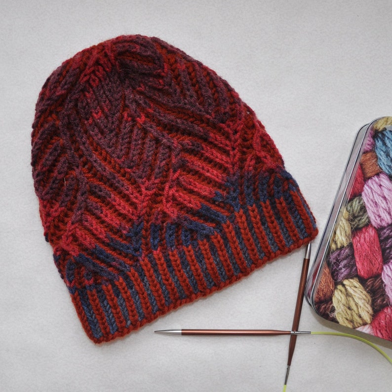 Brioche stitch Hat. Womens Knit Cap. Warm Winter beanie. Two Etsy