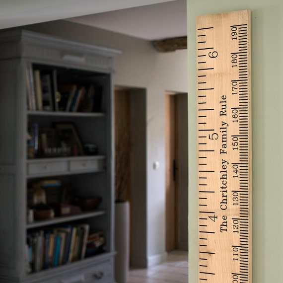Solid Oak Engraved Height Chart 