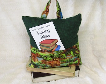 12" Dinosaur Reading Pillow, Kids Pocket, Travel Pillow
