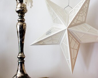 3D Paper Star Lantern w Spider Web Cutouts - ARCHIVO DE CORTE SVG Pdf Halloween, luminaria, iluminación, diseño, patrón, decoración, fiesta