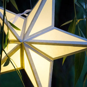 Lanterna di carta 3D a forma di stella con ritagli di finestre - File di taglio SVG PDF - occasione speciale, luminaria, illuminazione, design, motivo, decorazione