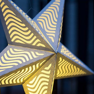 Lanterna a stella di carta 3D con ritagli ondulati - FILE DI TAGLIO SVG occasione speciale, luminare, illuminazione, design, motivo, decorazione, festa