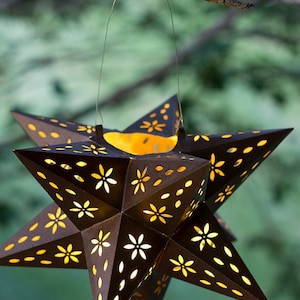 3D Flower Star Luminary Lantern - SVG CUTTING file and pdf special occasion, party, lamp, lighting, design, pattern, template, instructions