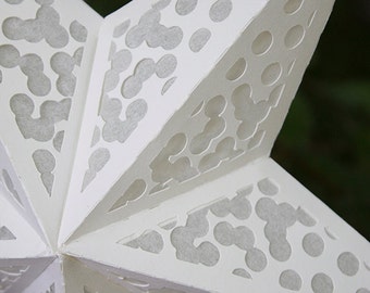 Linterna de estrella de papel 3D con recortes de confeti - ARCHIVO DE CORTE SVG - ocasión especial, luminaria, iluminación, diseño, patrón, decoración, fiesta