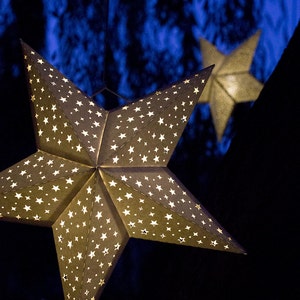 Lanterna stella di carta con piccole stelle - FILE DI TAGLIO SVG Pdf occasione speciale, luminare, illuminazione, design, modello, modello, decorazione, parte