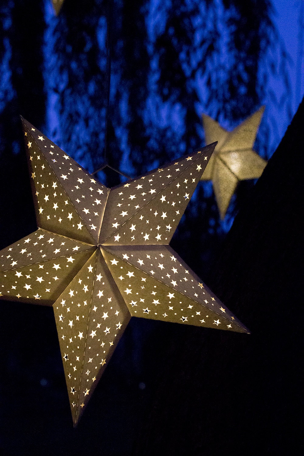 Paper Star Lantern w Tiny Stars - SVG CUTTING FILE Pdf occasion spéciale, luminaire, éclairage, design, modèle, modèle, décoration, partie