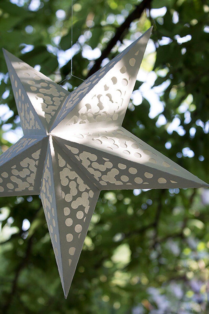 Download 3D Paper Star Lantern with Confetti Cutouts SVG CUTTING FILE | Etsy