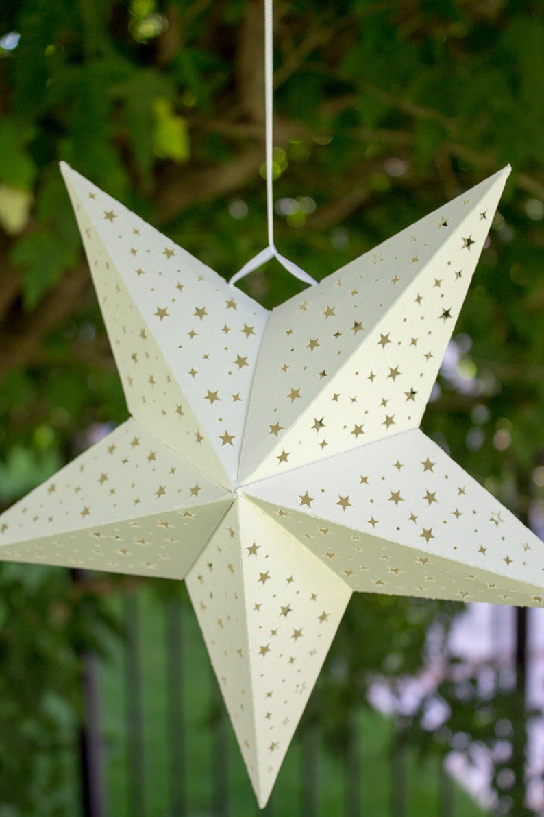 Paper Star Lantern W Tiny Stars SVG CUTTING FILE Pdf Special Etsy