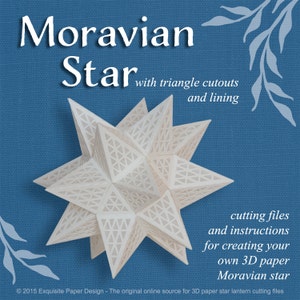 3D Moravian Paper Star w Triangle Cutouts SVG CUTTING FILE special occasion, mexican star, design, pattern, template, decoration, party image 1