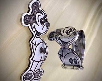 Stainless Steel Mickey Mouse Spoon Ring