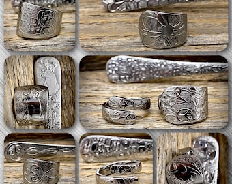 Stainless Steel Liberty Pattern Spoon Rings