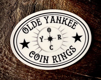 Olde Yankee Coin Rings Logo Sticker