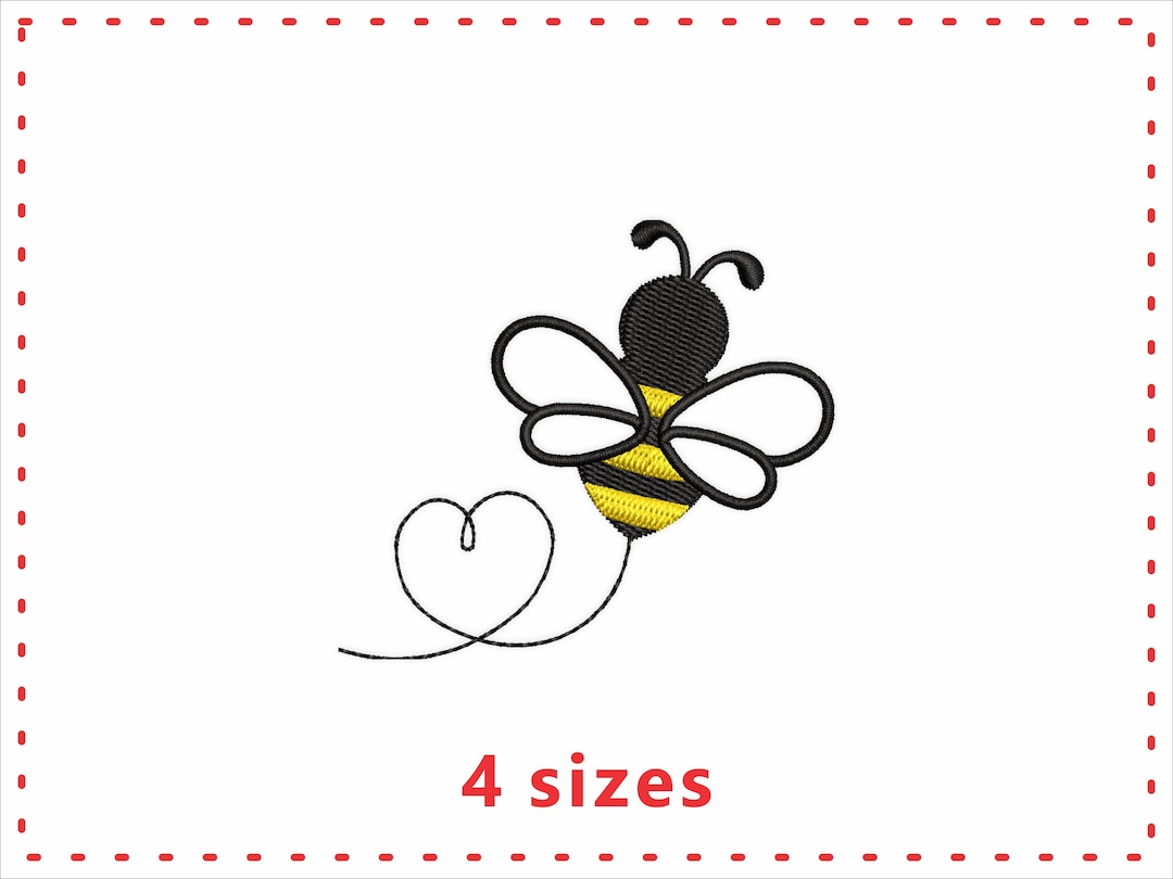 Mini Flying Bee Embroidery Design Cute Flying Bee Machine Embroidery