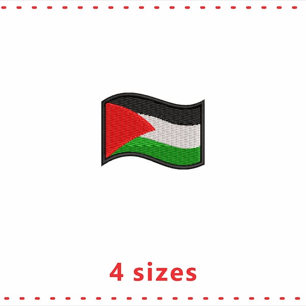 Palestine Wavy Flag Machine Embroidery Design Free Palestine Embroidery Design Instant download