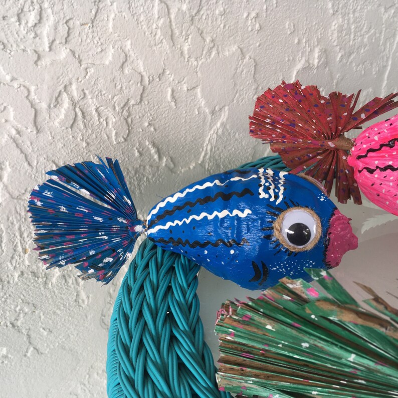 Tropical Handpainted Coconut Fish Set of Three FREE Etsy