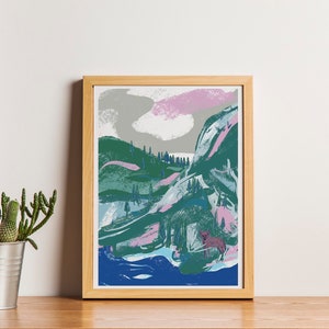 Carte postale de loup et montagne