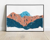 Montagnes / Sérigraphie A4