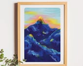 Illustration de montagne à la craie grasse