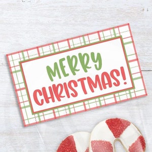 Printable Merry Christmas Cookie Bag Toppers, Christmas Party Favor Bags, Holiday Treat and Candy Bag Toppers Instant Download