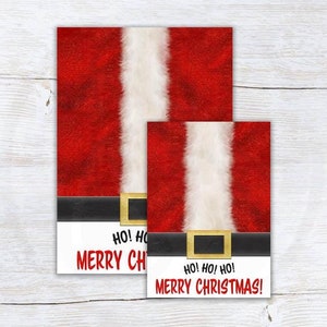 Santa Suit Merry Christmas Cookie Card Backers, Printable Christmas 3.5x5 and 5x7 Cookie Cards, Instant Download