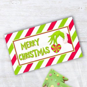 Printable Christmas Treat Bag Toppers, Holiday Kid&#39;s Chrsitmas Winter Party Cookie Candy Favor Bag Toppers, Instant Download