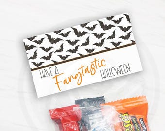 Fantastischer Halloween-Süßigkeitentüten-Verschluss, orange-schwarzes Fledermaus-Süßigkeitentüten-Etikett, Geschenkidee für Kinder beim Süßes-oder-Saures-Spiel, 2 Größen