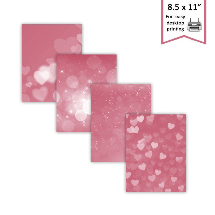 Red & Pink Valentine's Day Digital Paper W/ Bokeh - Etsy