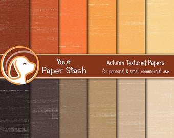 Textured Autumn Digital Paper Pack, Rustic Fall Scrapbook Backgrounds
