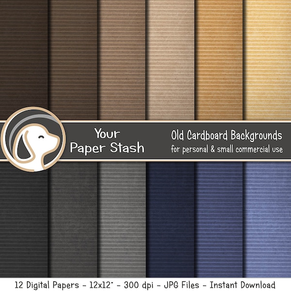 Neutral Textured Cardboard Digital Paper Backgrounds, Men's Scrapbook Pages, Dad's Birthday and Bachelor Party Paper, Shop Banner Patterns