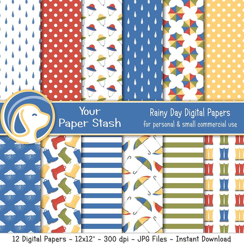 Rainy Day Digital Papers