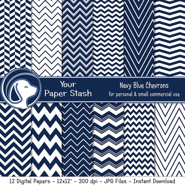 Navy Zig Zag Etsy