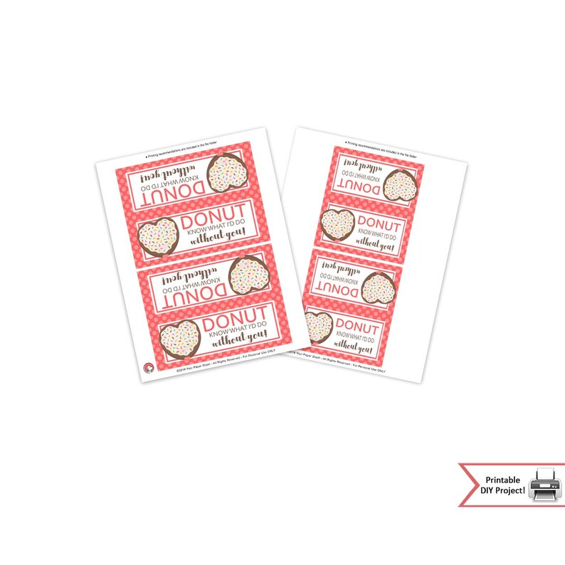 Gifts for Teachers Donut Party Bag Toppers for Birthdays and Teacher Appreciation Week Donut Printables Doughnut Party Favor bag