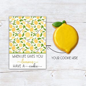 When Life Gives You Lemons minikoekjeskaart, zomercitroen 3,5 x 5 inch minikoekjeskaart afdrukbaar, aanmoediging plat leggen koekjeskaart downloaden