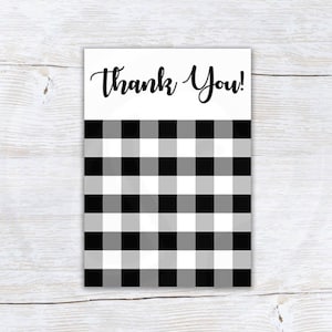 Mini cartão de agradecimento para biscoitos Farmhouse Buffalo Plaid – Suporte para biscoitos para impressão para lembrancinhas rústicas, presentes e embalagens para pequenas empresas