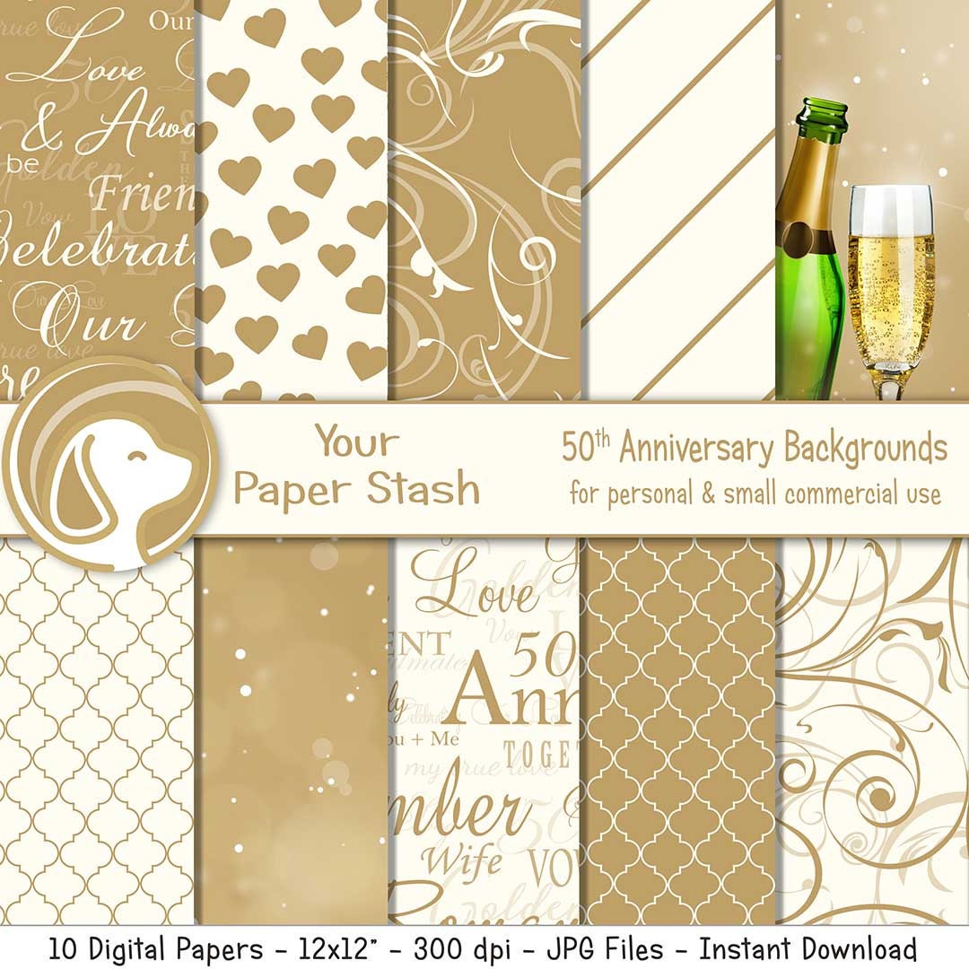Stuff4 Biglietto di auguri il 50° anniversario di matrimonio con scritta in lingua inglese I Love You (lingua italiana non garantita) il 50° anniversario di matrimonio 145mm