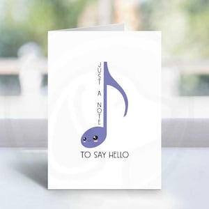 Imprimable Just a Note Card | Carte mignonne de note de musique de Zazzle.be Liste d'envies Vous avez des idées ? Carte de voeux numérique pour musiciens | Carte de l'amitié à téléchargement immédiat