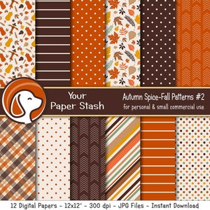 Warm Autumn Digital Papers, Fall Scrapbook Papers, Thanksgiving Backgrounds, Autumn Leaves Digital Paper, Halloween Designs / PS102