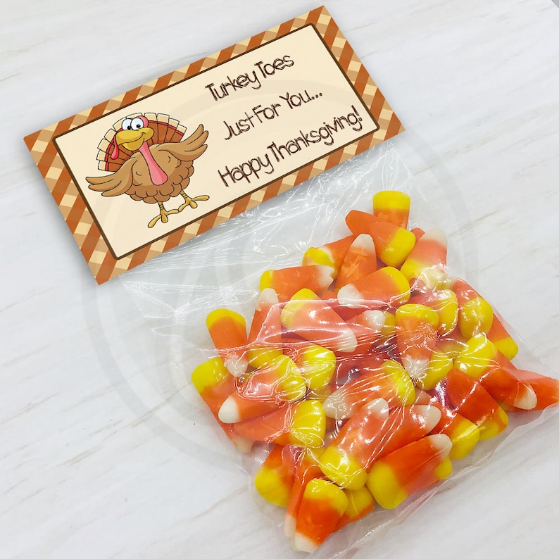 Printable Turkey Toes Treat Bag Toppers For Thanksgiving &amp; | Etsy