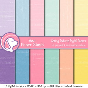 Papéis e fundos digitais texturizados em tons pastéis para chás de bebê de Páscoa e páginas de scrapbook de aniversário, download de papel digital pastel