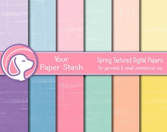 Spring Pastel Textured Digital Papers & Backgrounds for Easter Baby Showers and Birthday Scrapbook Pages, Pastel Digital Paper Download
