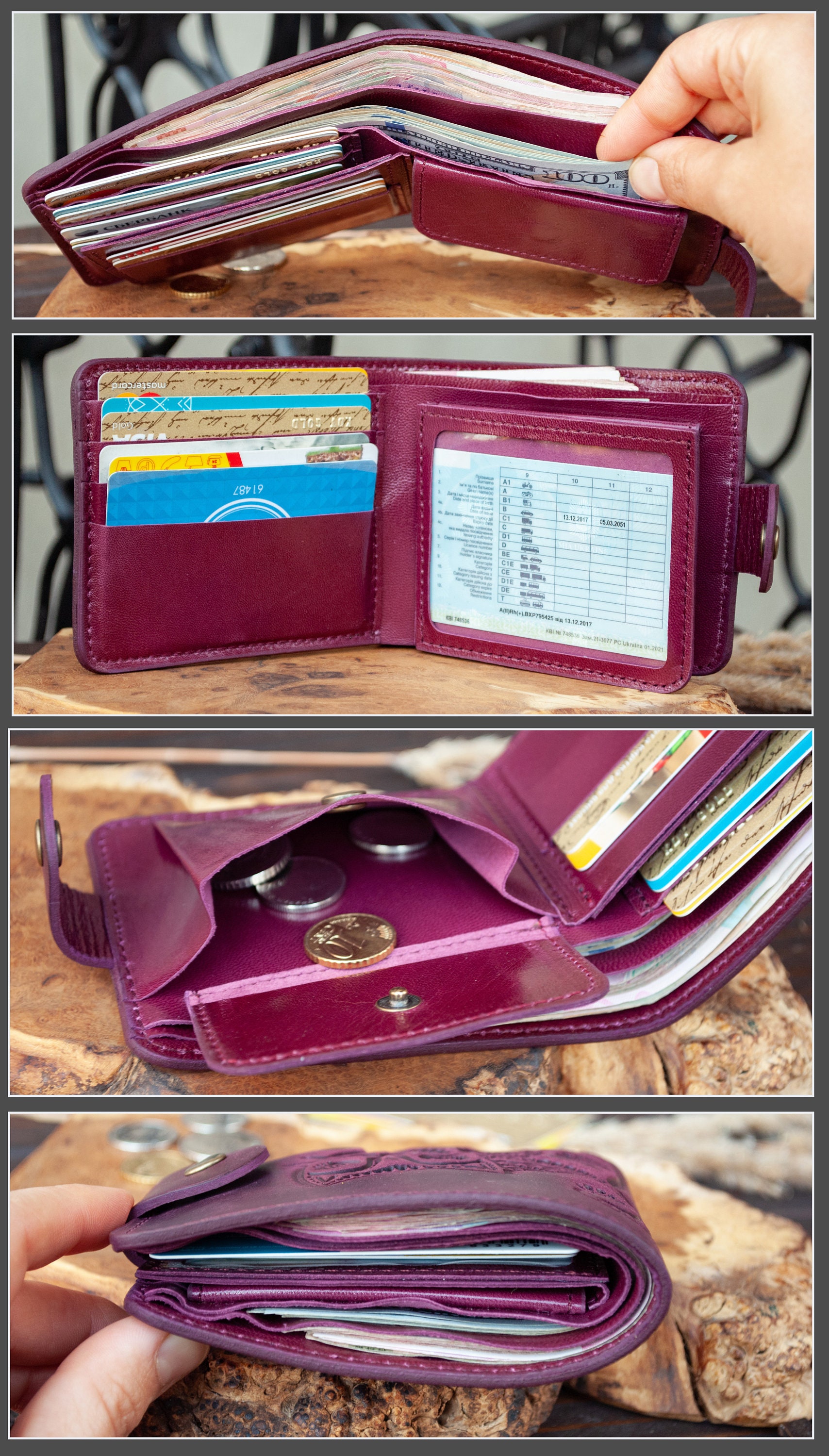 Portefeuille Homme En Cuir Véritable - Couleurs Ukraine - Protection RFID