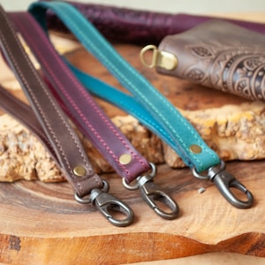 Alça de pulso para carteira, opção adicional para carteira Boho de couro | carteira de couro feminina, carteira feminina de couro, bolsa no pulso