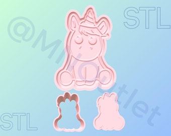 3D Printable Unicorn Bath Bomb Mold STL File: DIY Craft Supplies (Digital Download)