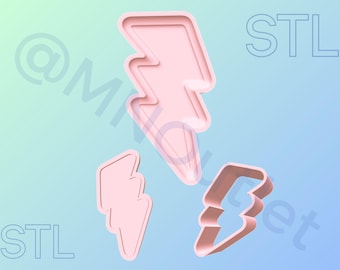 3D Printable Lightning Bolt Bath Bomb Mold STL File: DIY Craft Supplies (Digital Download)