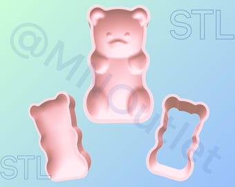 3D Printable Gummy Bear Bath Bomb Mold STL File: DIY Craft Supplies (Digital Download)
