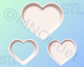 3D Druckbare Flache Herz Badebombenform STL Datei: DIY Bastelbedarf (Digitaler Download)